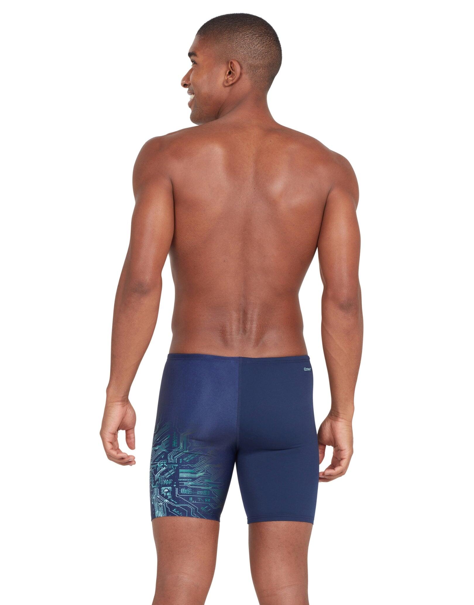 Zoggs Cortex Mid Swim Jammer - Navy/Green 2/5