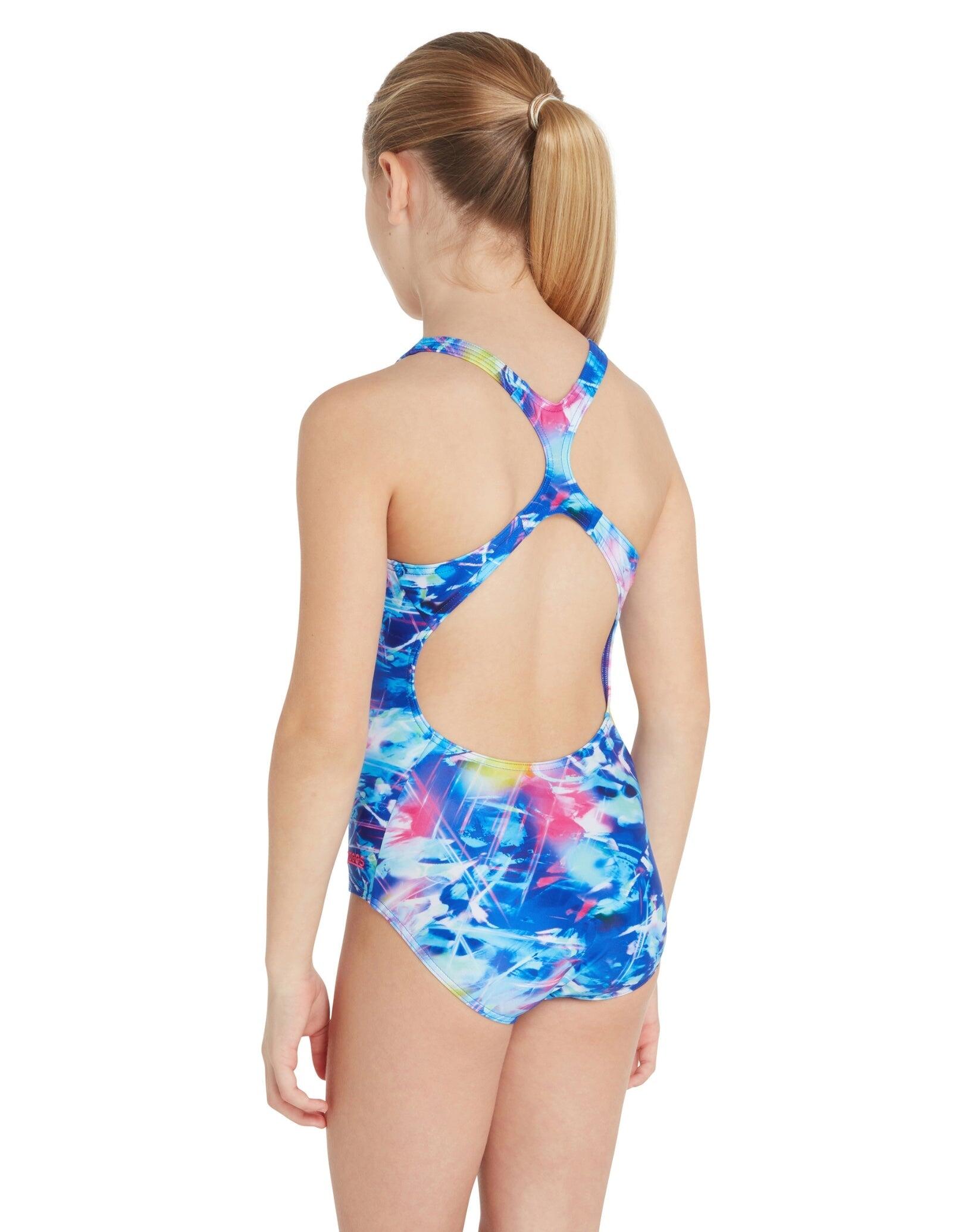 Zoggs Girls Flashlight Rowleeback Swimsuit - Blue/Multi 2/5
