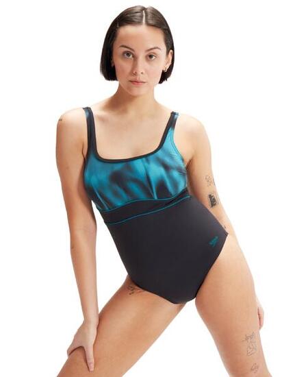 Maillot de bain femme Speedo Shaping ContourEclipse Printed 1 Piece Noir/Ocean