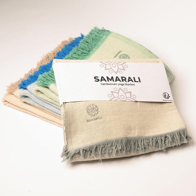 Samarali Kézzel készített pamut jóga takaró - Zöld