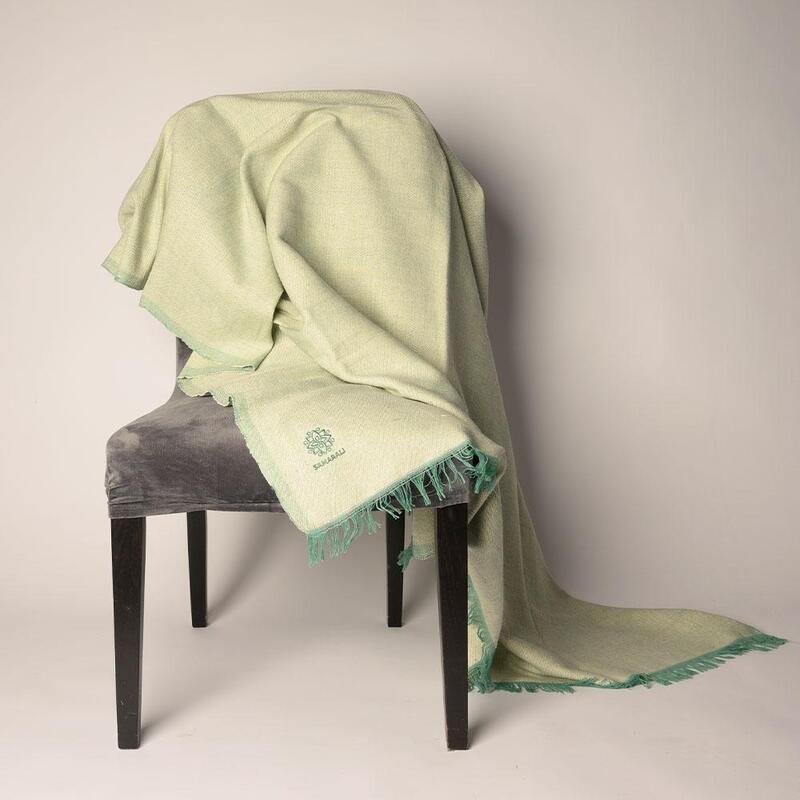 Pătură pentru yoga din bumbac confecționată manual - Verde
