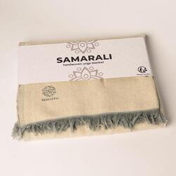 Manta de algodão feita à mão para yoga - Cambraia cinza SAMARALI - Decathlon