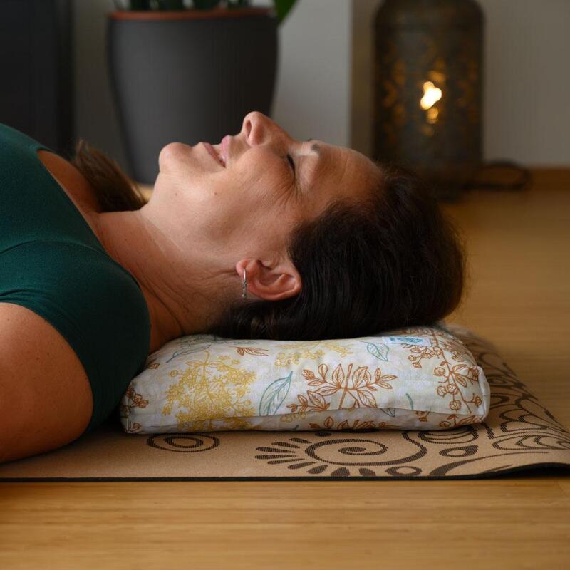 Almofada de pescoço para yoga - Amarela
