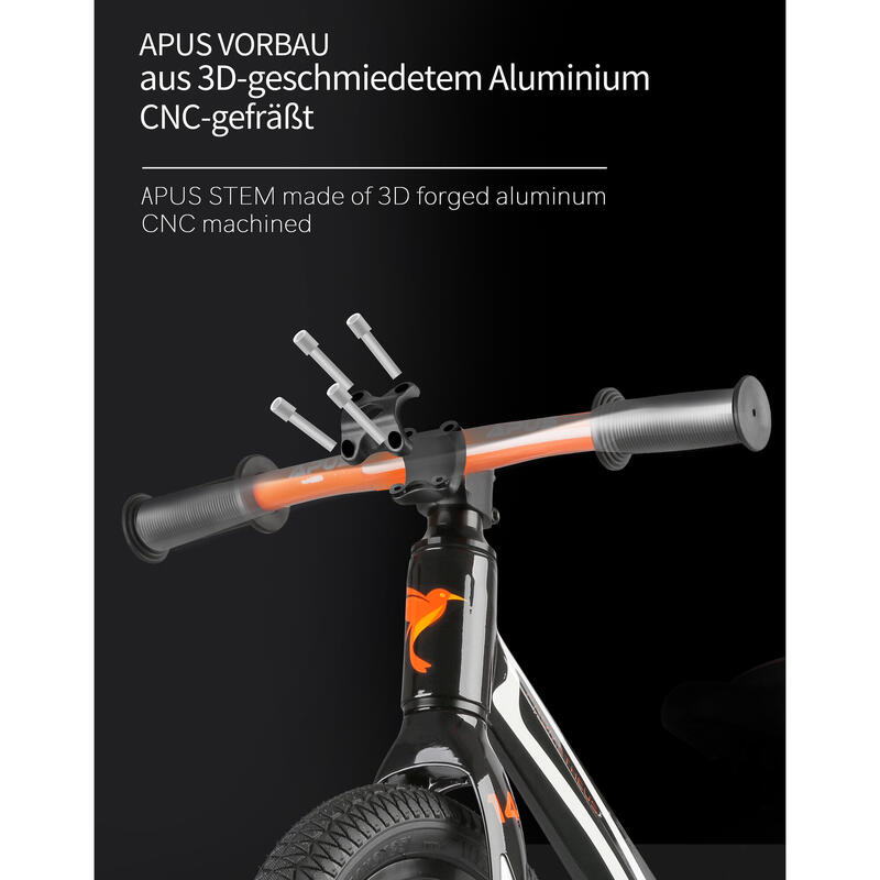 Laufrad ab 2-3 Jahre 14/12 Zoll Räder Kinderlaufrad Magnesiumrahmen Modell APUS