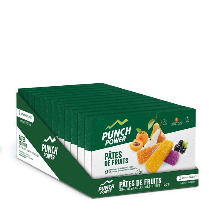 Punch Power Pâtes de Fruits Energétiques - Lot de 12 x 6 - Saveur Multifruits