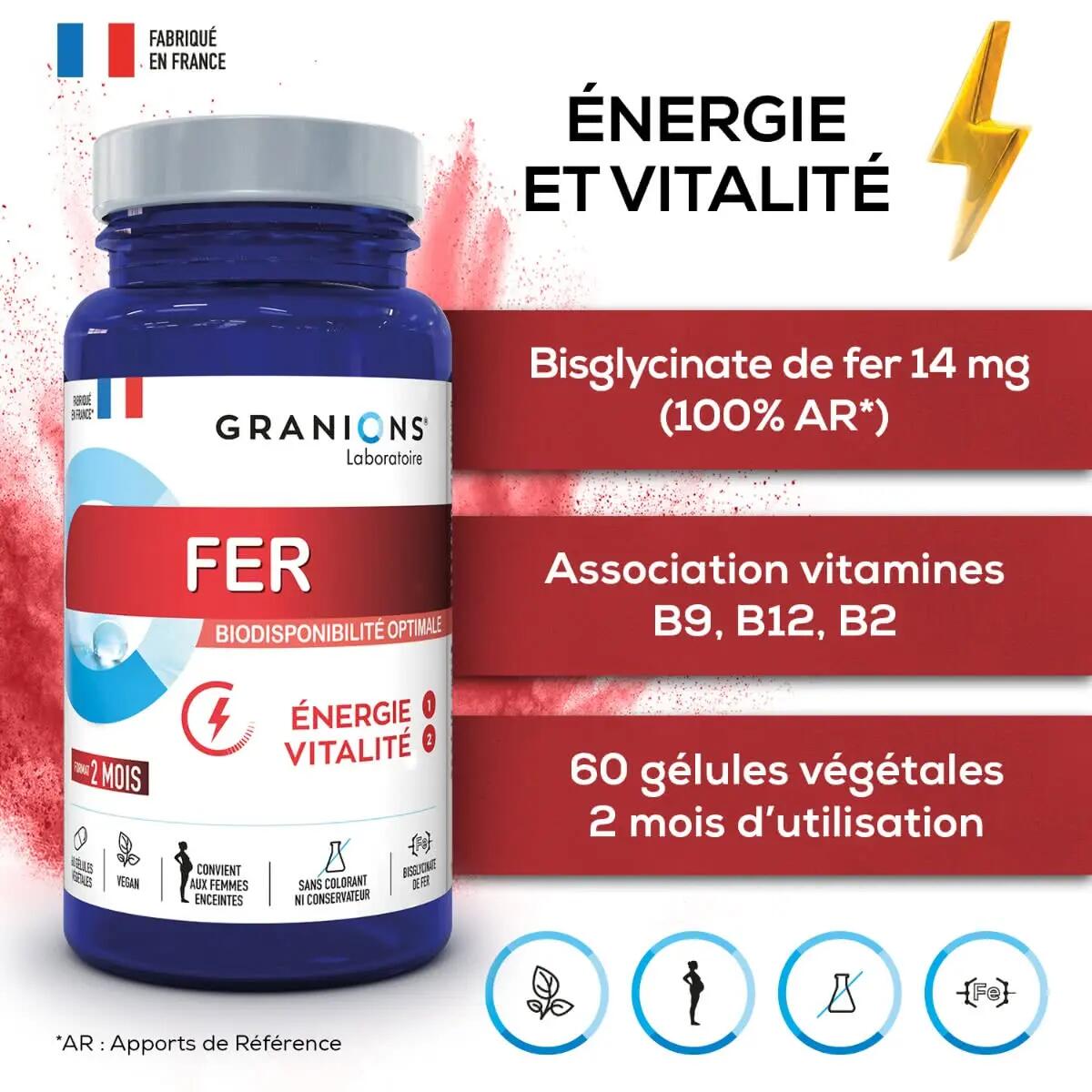 Fer 14 mg - 60 gélules 2/7