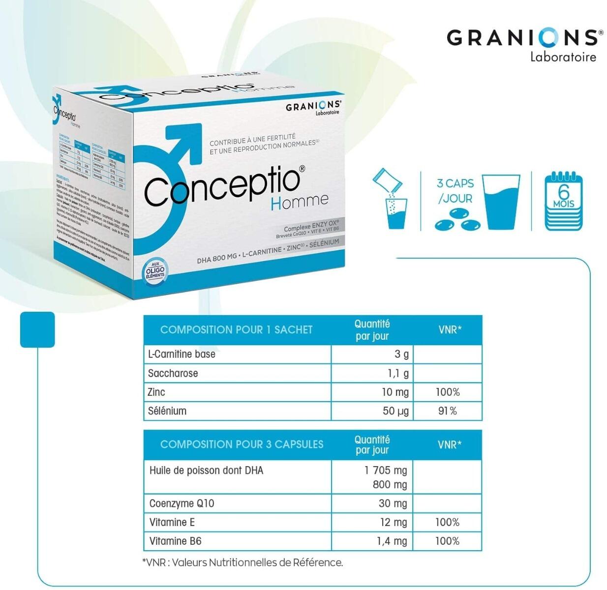 Conceptio Homme - 90 capsules + 30 sachets 4/7