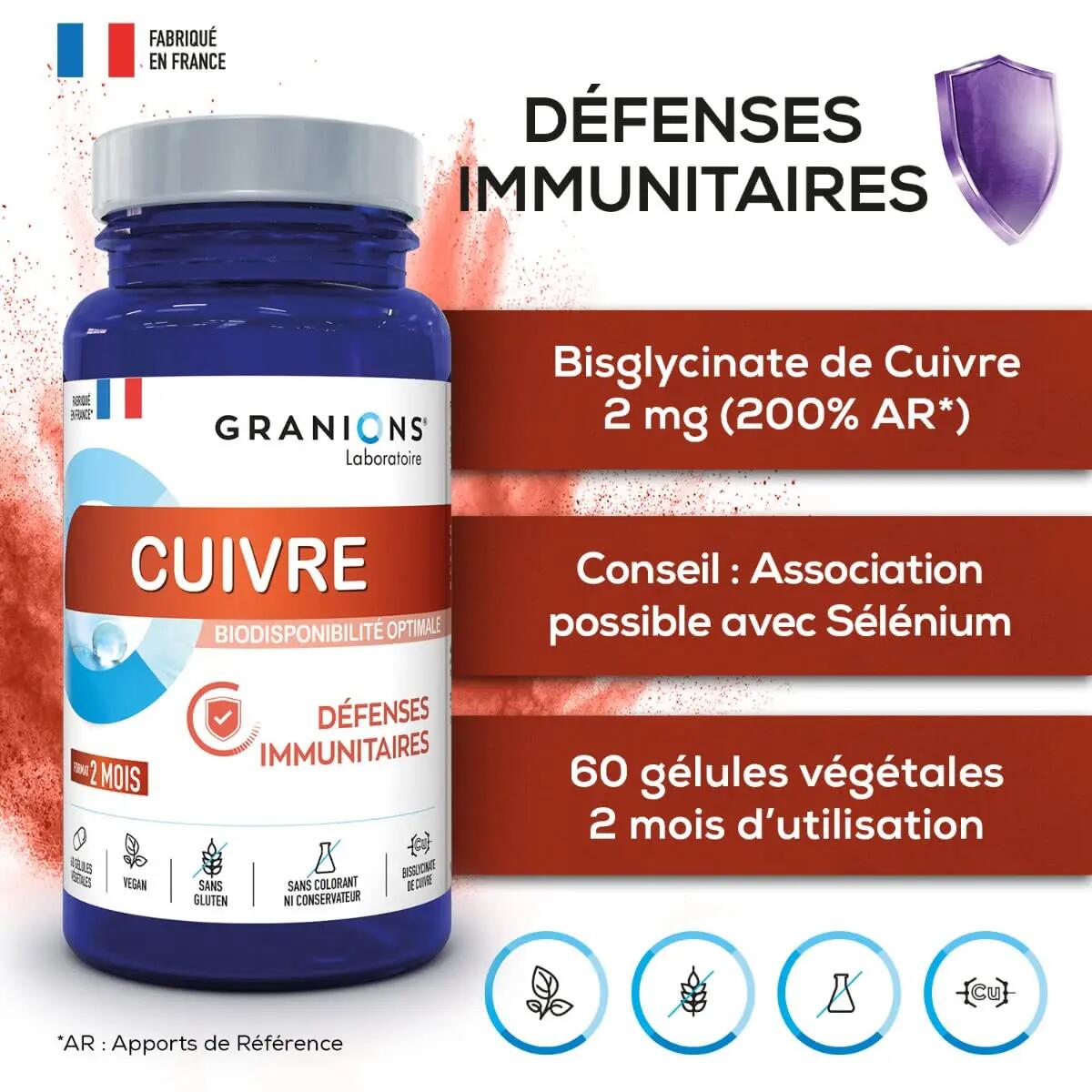 Cuivre 2000 µg - 60 gélules 3/7