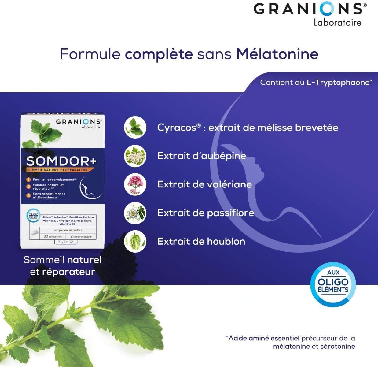 GRANIONS Somdor+  30 comprimés 2/7