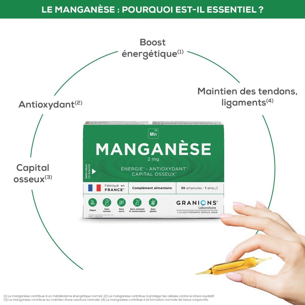 Manganèse 2 mg - 30 ampoules buvables 3/6