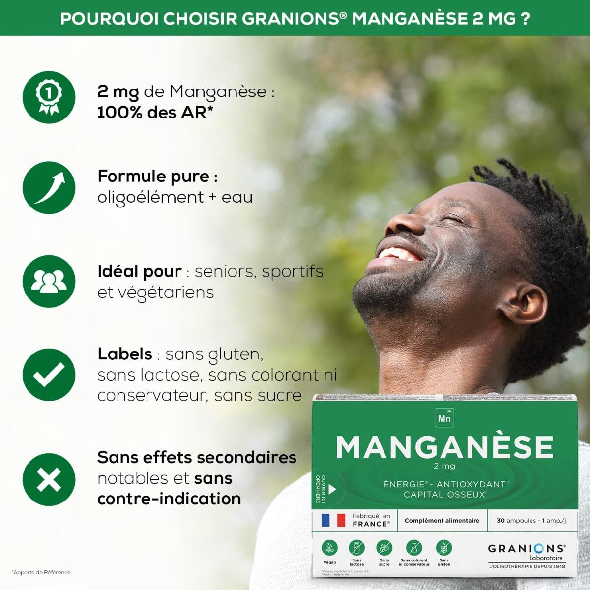 Manganèse 2 mg - 30 ampoules buvables 2/6