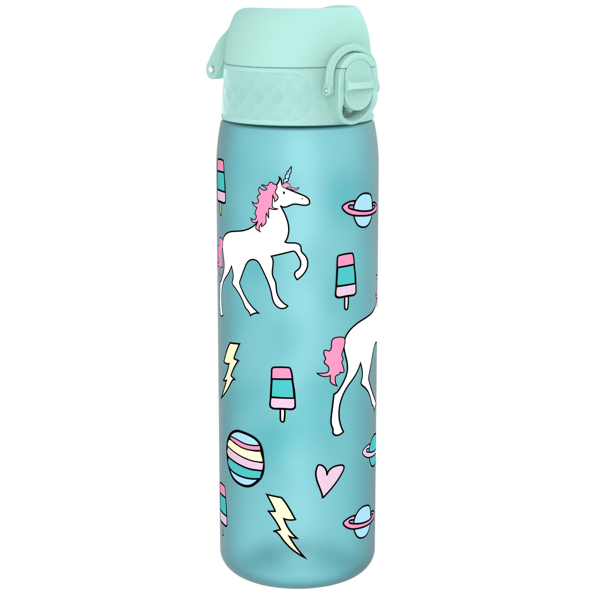 ION8 Leak Proof Slim Water Bottle, Recyclon™, Planet Unicorns, 500ml (18oz)