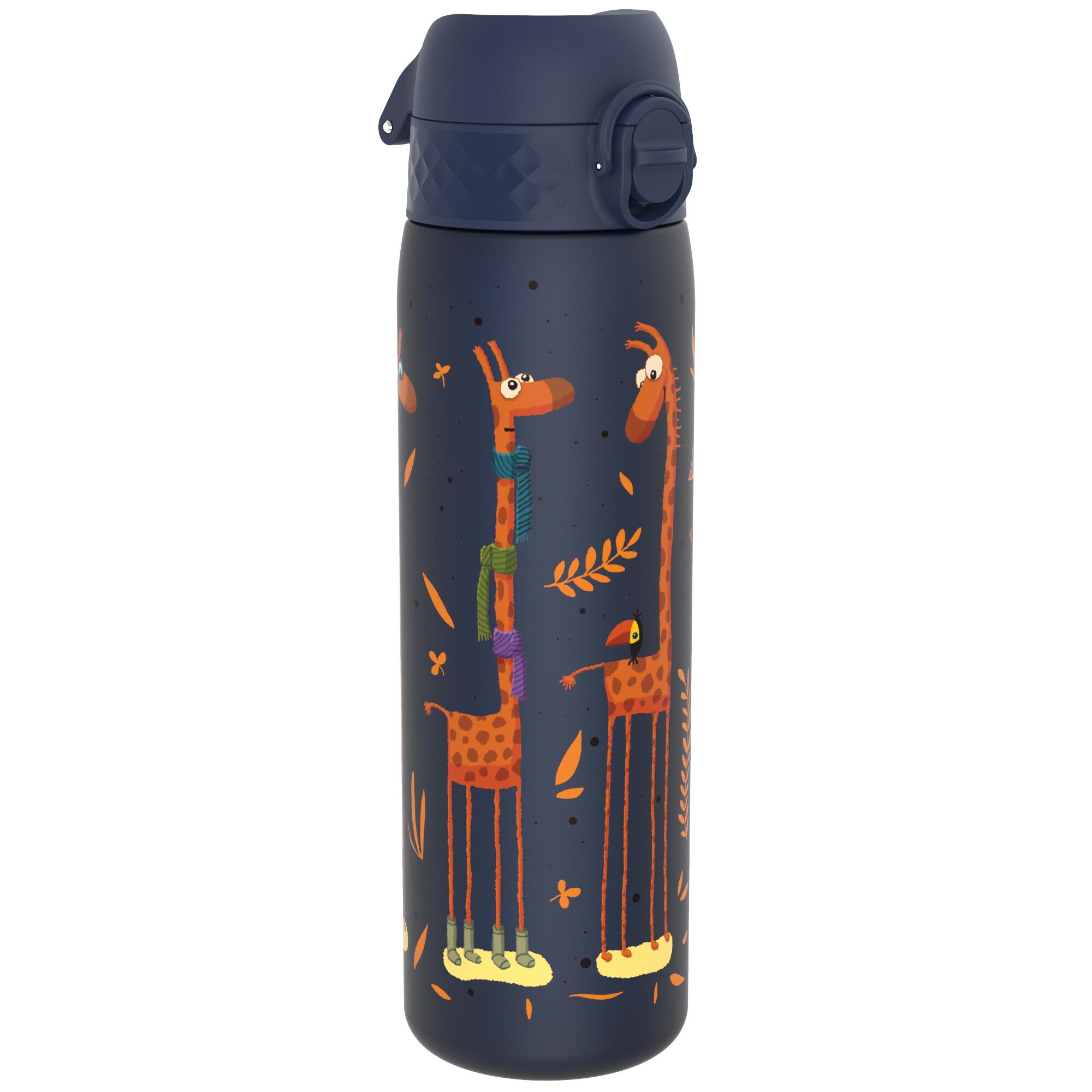 ION8 Leak Proof Slim Water Bottle, Recyclon™, Giraffe, 500ml (18oz)