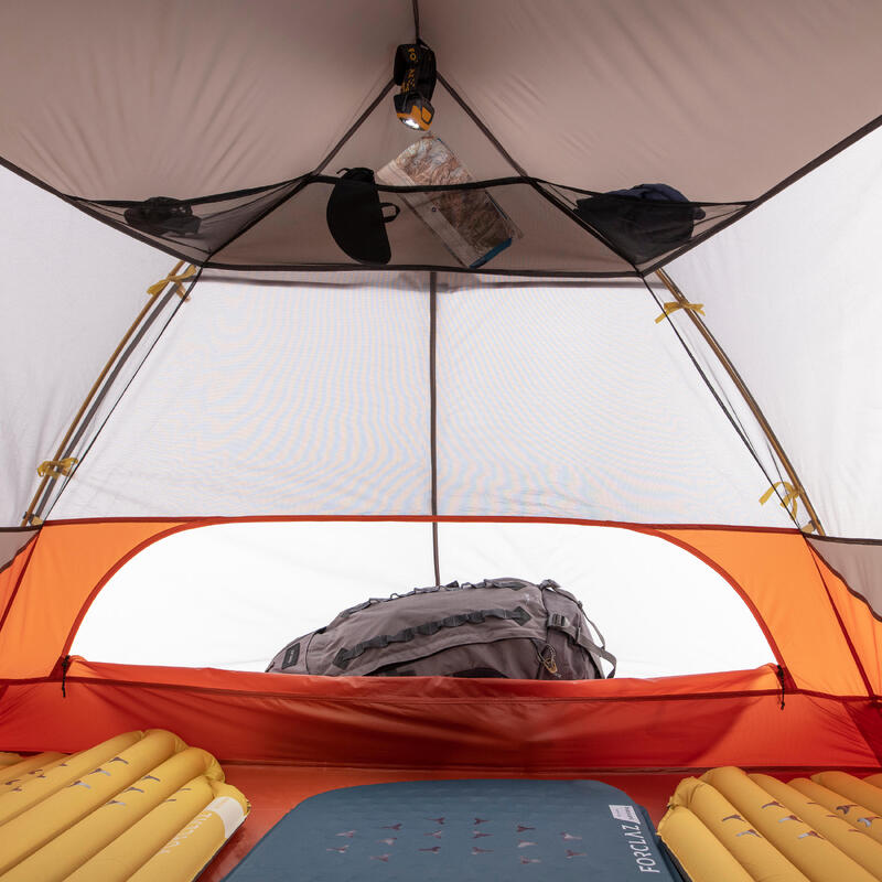 Tweedehands Koepeltent voor trekking MT900 3 personen grijs