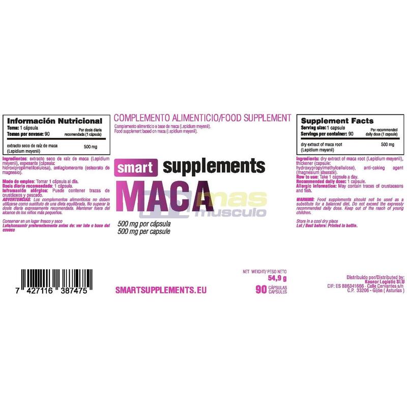 Maca - 90 Cápsulas de Smart Supplements