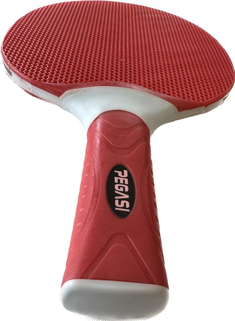 Extérieur table de tennis chauve rouge 2/3