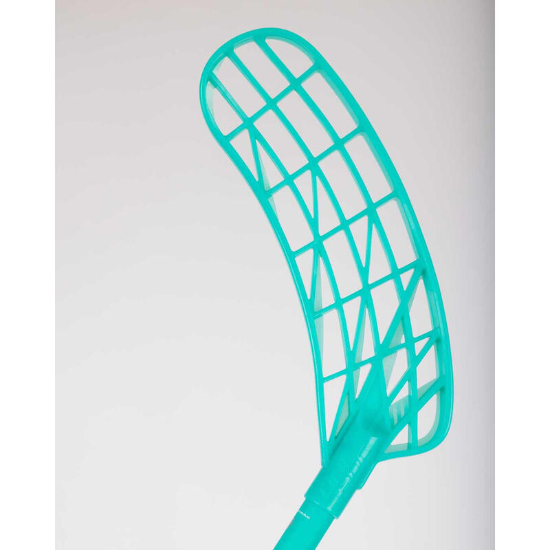 Dětská florbalová hůl Unilite Superskin 30 Turquoise/White, pravá