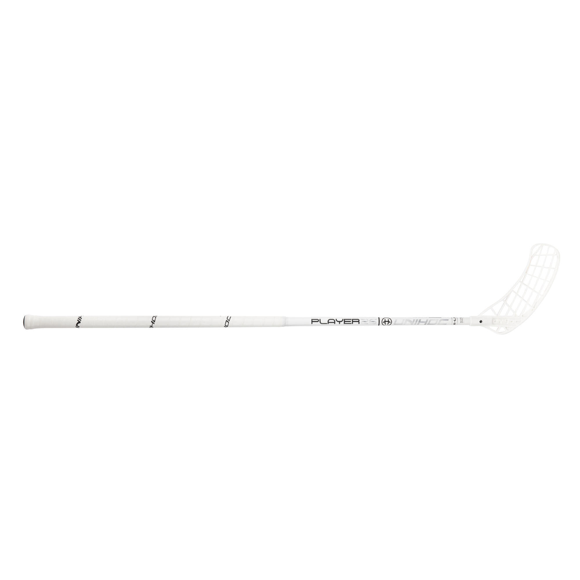 UNIHOC Florbalová hůl Player 26 X-Long White/Silver, levá