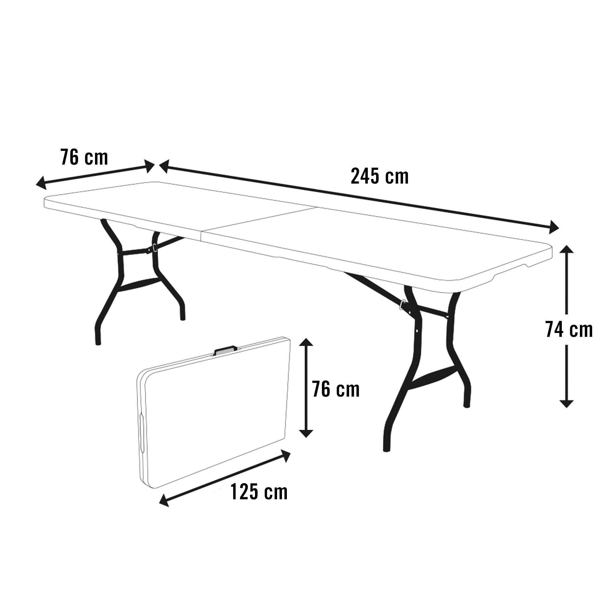 Mesa rectangular plegable blanco Lifetime 245 x 76 x 74 cm 7/7
