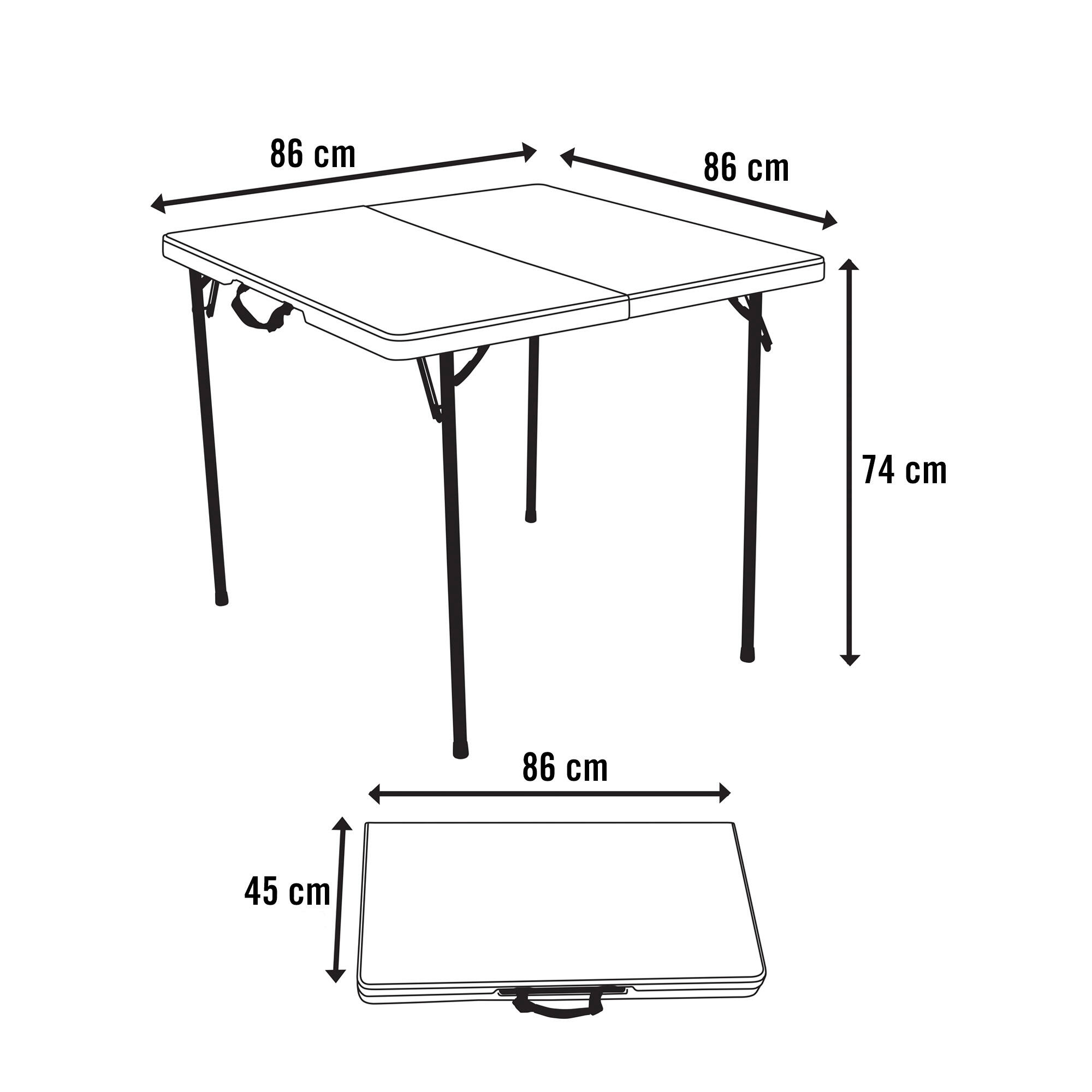 Mesa cuadrada plegable blanco Lifetime 86x86x73,5 cm 7/7