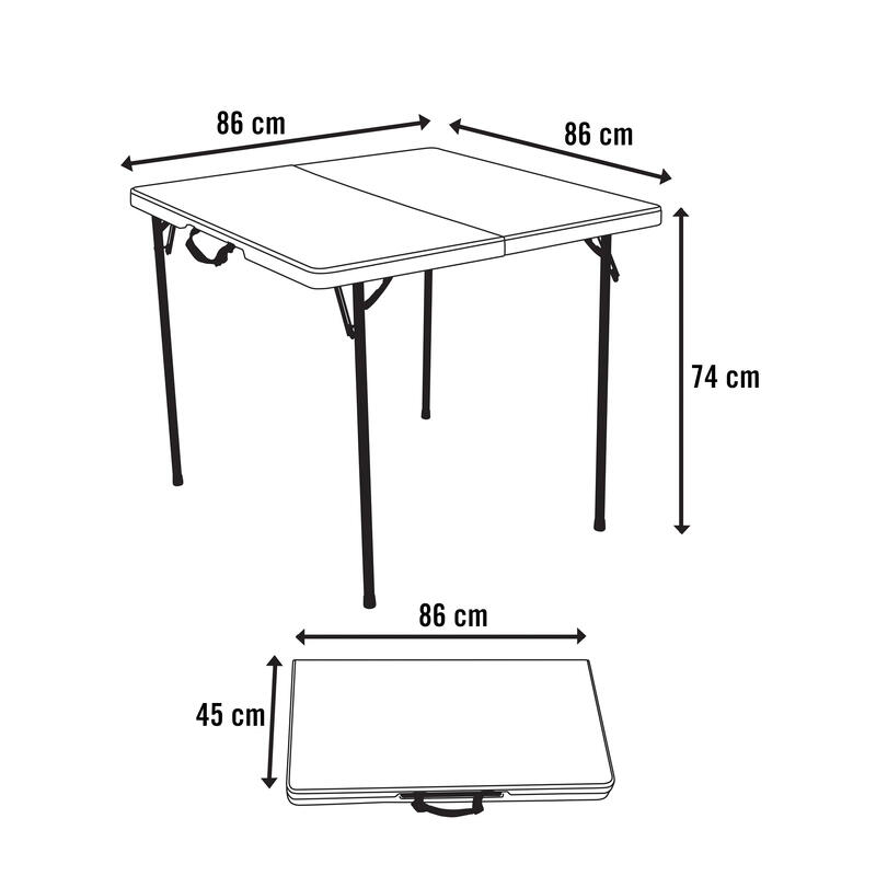 Mesa quadrada dobrável branca 86x86x73,5 cm Lifetime