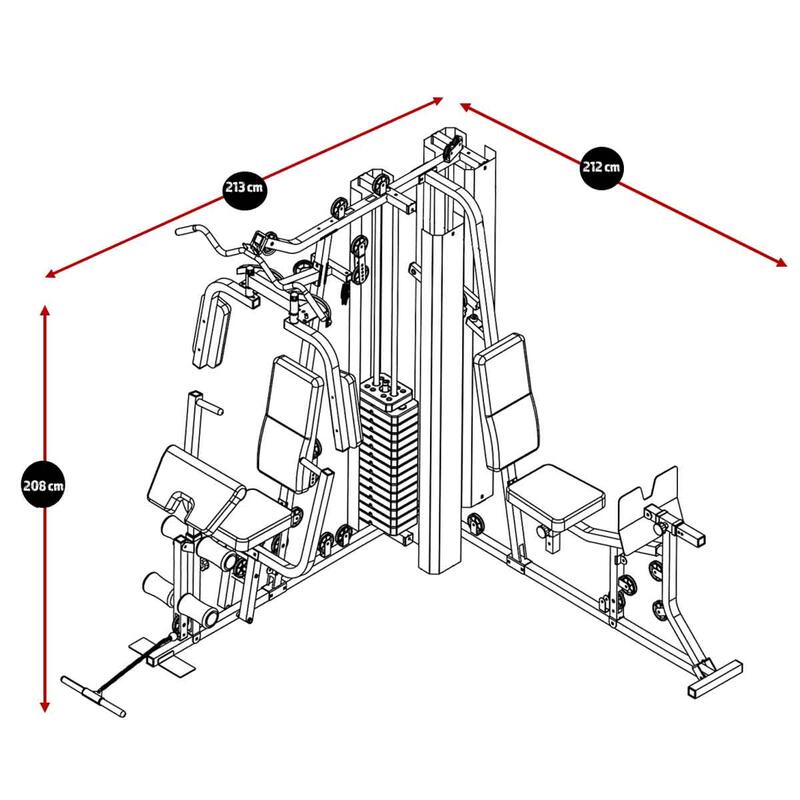 Machine multistation presse à deux postes - musculation acier - GS99 noir