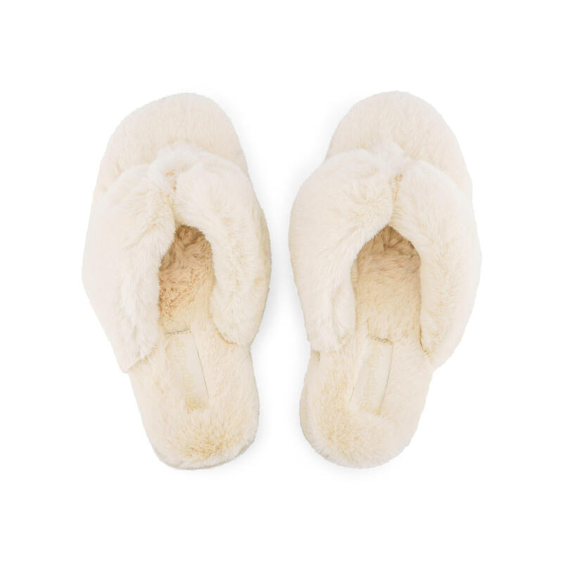 Damen flip*flop original*fur 2 Sandalen Perlweiß