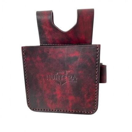 SCHAFT-PATRONENTASCHE HUNTERA AM GÜRTEL (ROT/BRAUN) HSO201RB