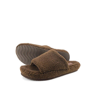 Damen flip*flop home*slide teddy Slides Braun