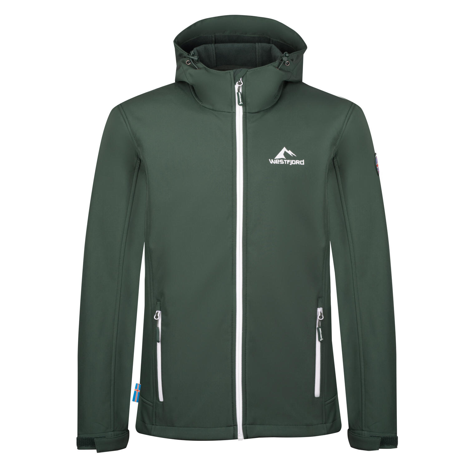 WESTFJORD wasserabweisende winddichte Softshelljacke für Männer ELDFJALL Sturmgrün/Weiß