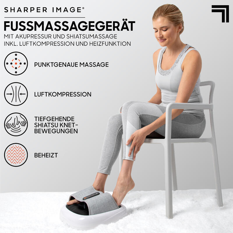 Fußmassagegerät mit Akupressur, Shiatsu und Kompressions/Heizfunktion