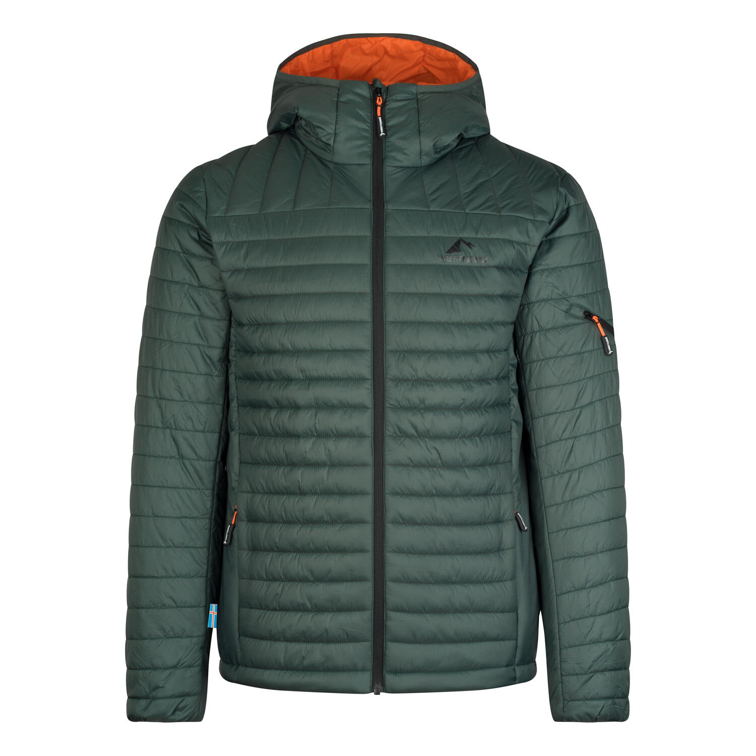 HEKLA Men's Lightweight Quilted Jacket Dark Olive/Black/Orange