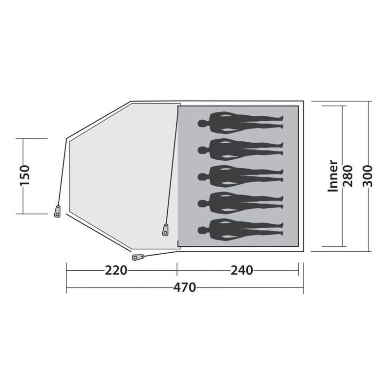 Tent voor maximaal 5 personen - Eclipse 500 - 100% ademend polyester