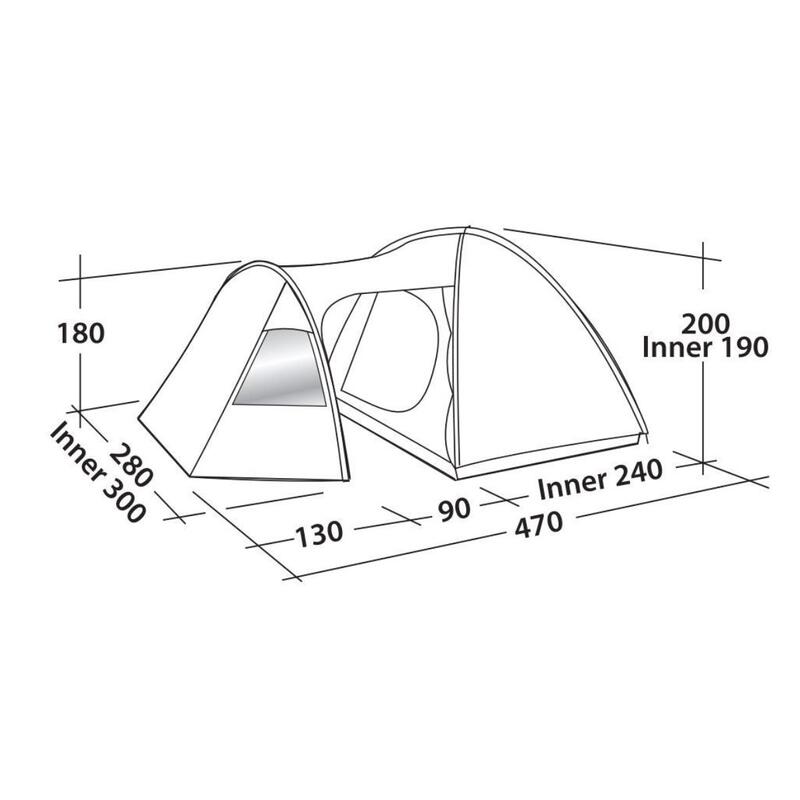 Tenda para até 5 pessoas - Eclipse 500 - 100% poliéster respirável