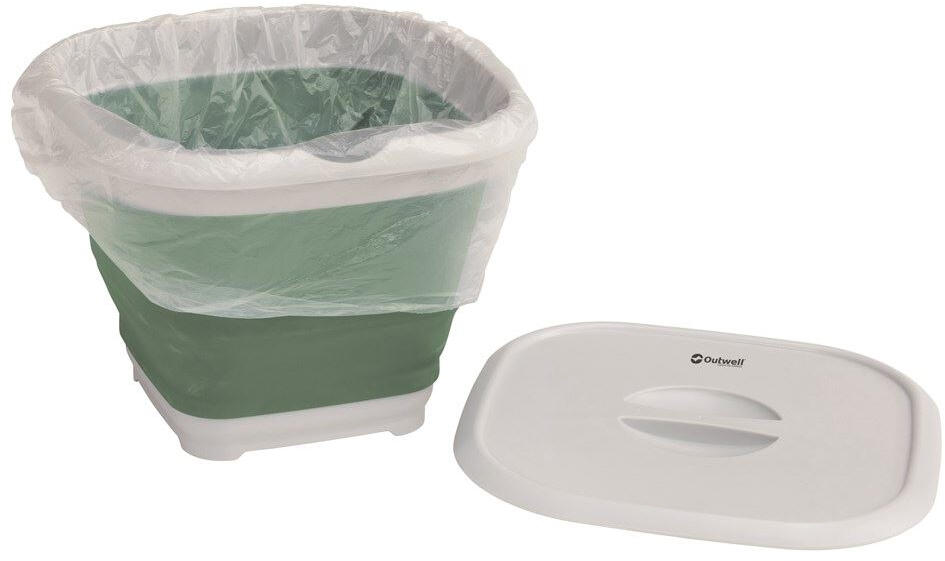 Wiadro Outwell Collaps Bucket Square w/lid - shadow green 4/6