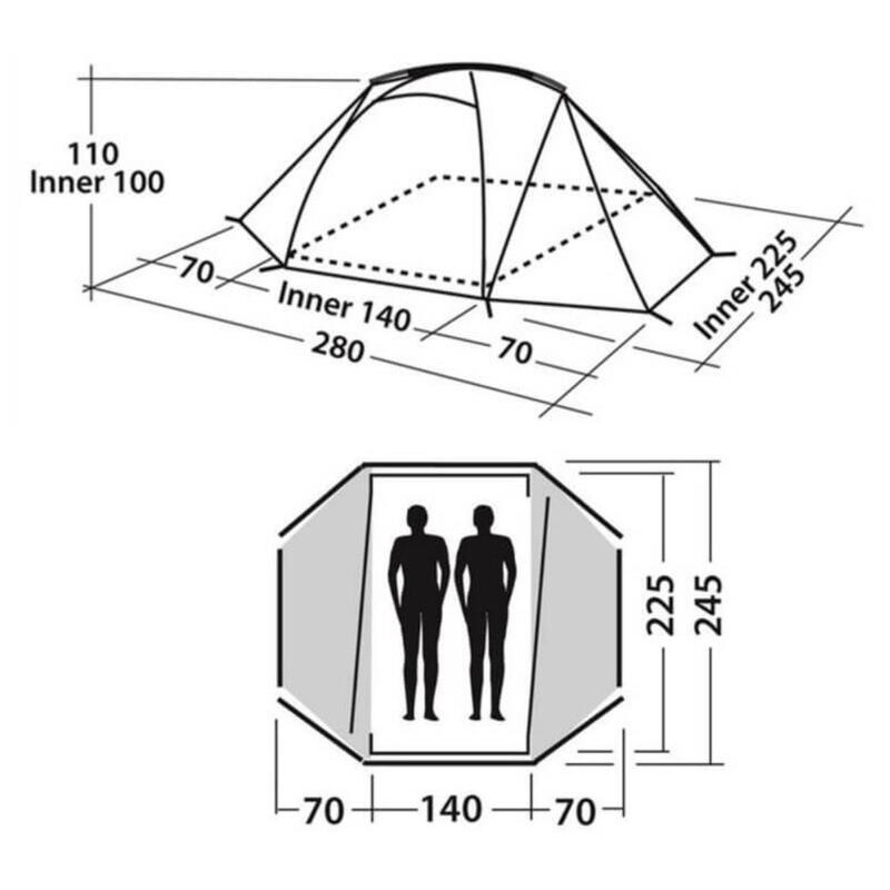 Namiot kempingowy dla 2 osób - Equinox 200 - 280x245x110 cm