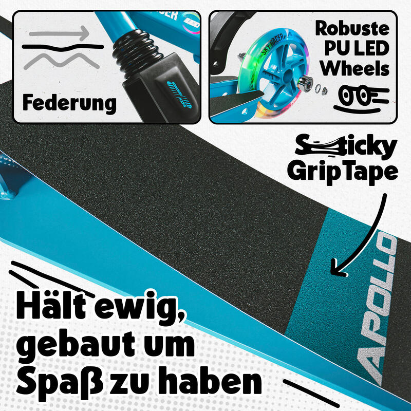 145mm City Scooter mit Federung - Skyracer - klappbar und höhenverstellbar