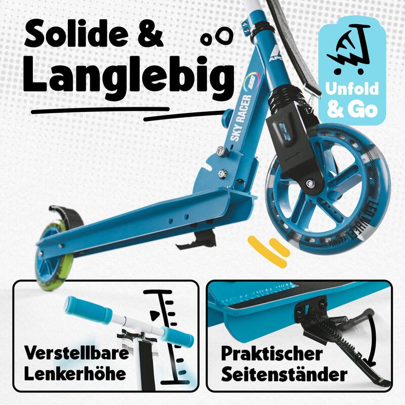 145mm City Scooter mit Federung - Skyracer - klappbar und höhenverstellbar