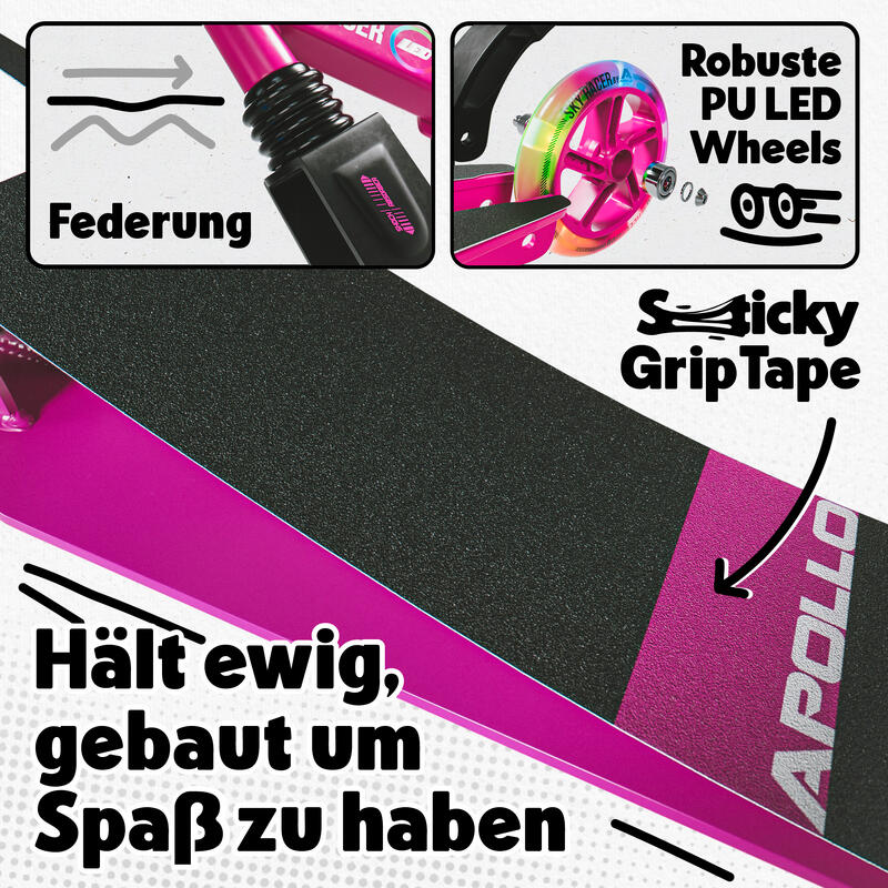 145mm City Scooter mit Federung - Skyracer - klappbar und höhenverstellbar