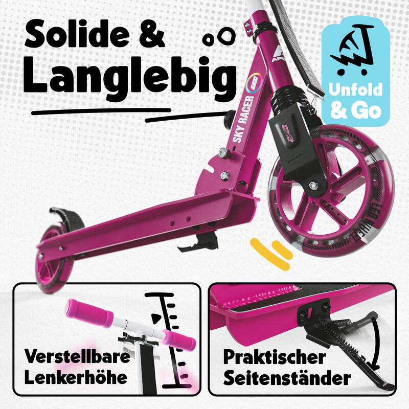 145mm City Scooter mit Federung - Skyracer - klappbar und höhenverstellbar