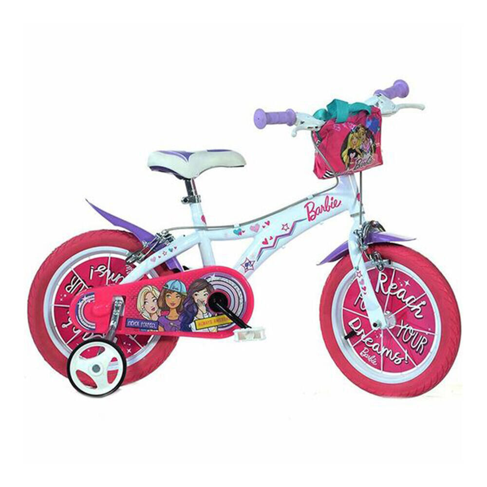 DINO BIKES Dino Barbie Kids Bike with Stabilisers - 14" Wheels