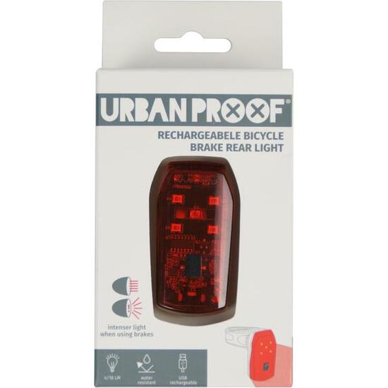 UrbanProof Luce posteriore ricaricabile con luce stop 25 lumen.