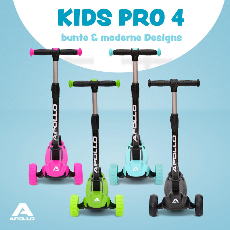 Kinderscooter - KidsPro4 - klappbarer LED 3-Rad-Roller