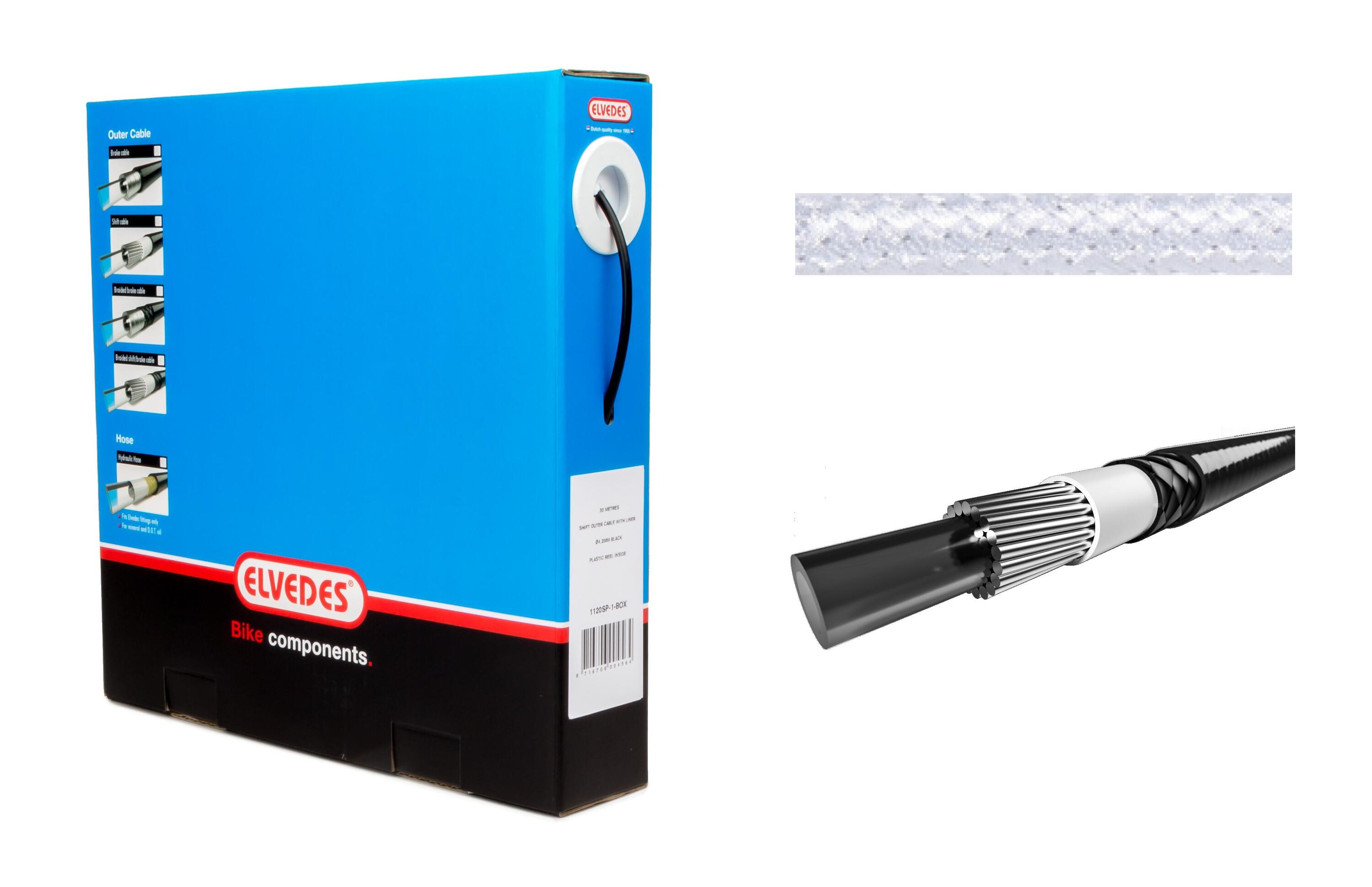 Schakel Buitenkabel Met Voering 30 Meter / Ø5,0Mm Gevlochten Zilver 2/6