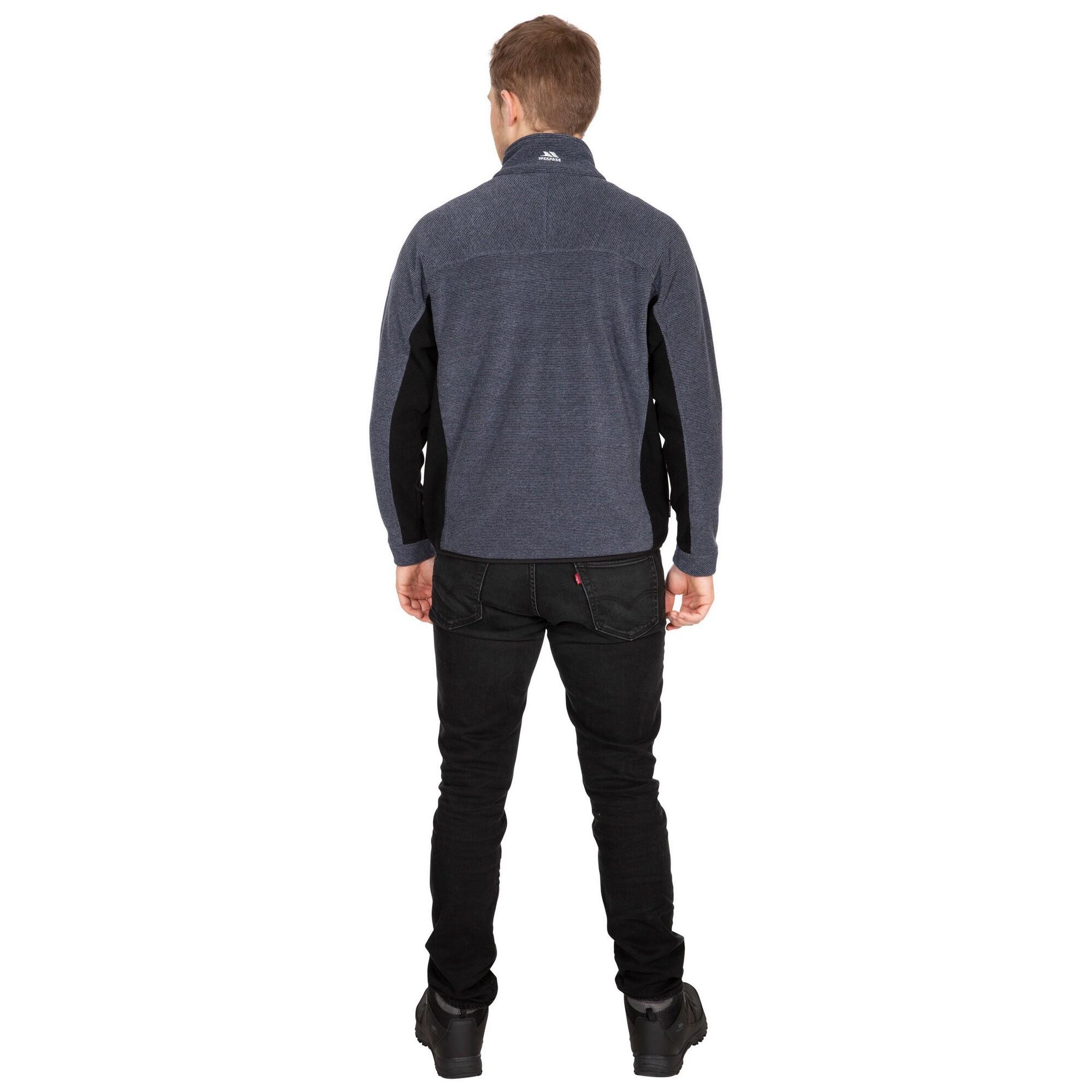 Giacca In Pile Uomo Trespass Jynx Strisce Navy Blu 2/5