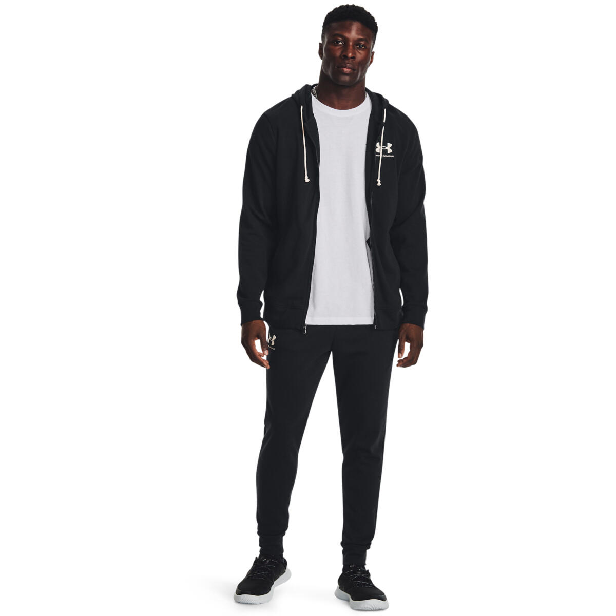 Pantalon Under Armour UA Rival Terry, Noir, Hommes 3/5
