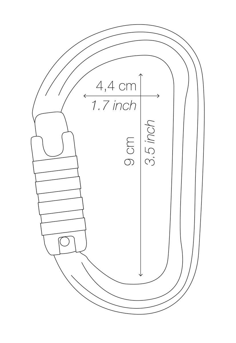 Mousqueton Petzl AmD Ball‑Lock aluminium profil H D asymétrique 27 kN 75 g 2/4