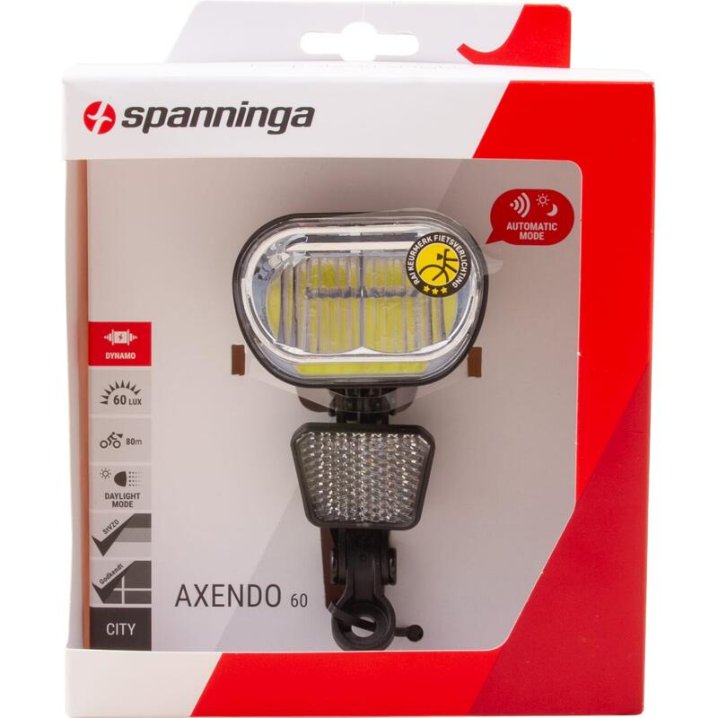 Eclairage vélo avanat AXENDO 60 pour dynamo