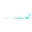 Dětská florbalová hůl Unilite Superskin 30 Turquoise/White, pravá