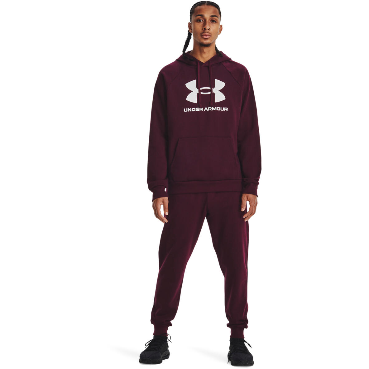 Kap Under Armour Rival Fleece Hoodie, Paars, Mannen 3/4